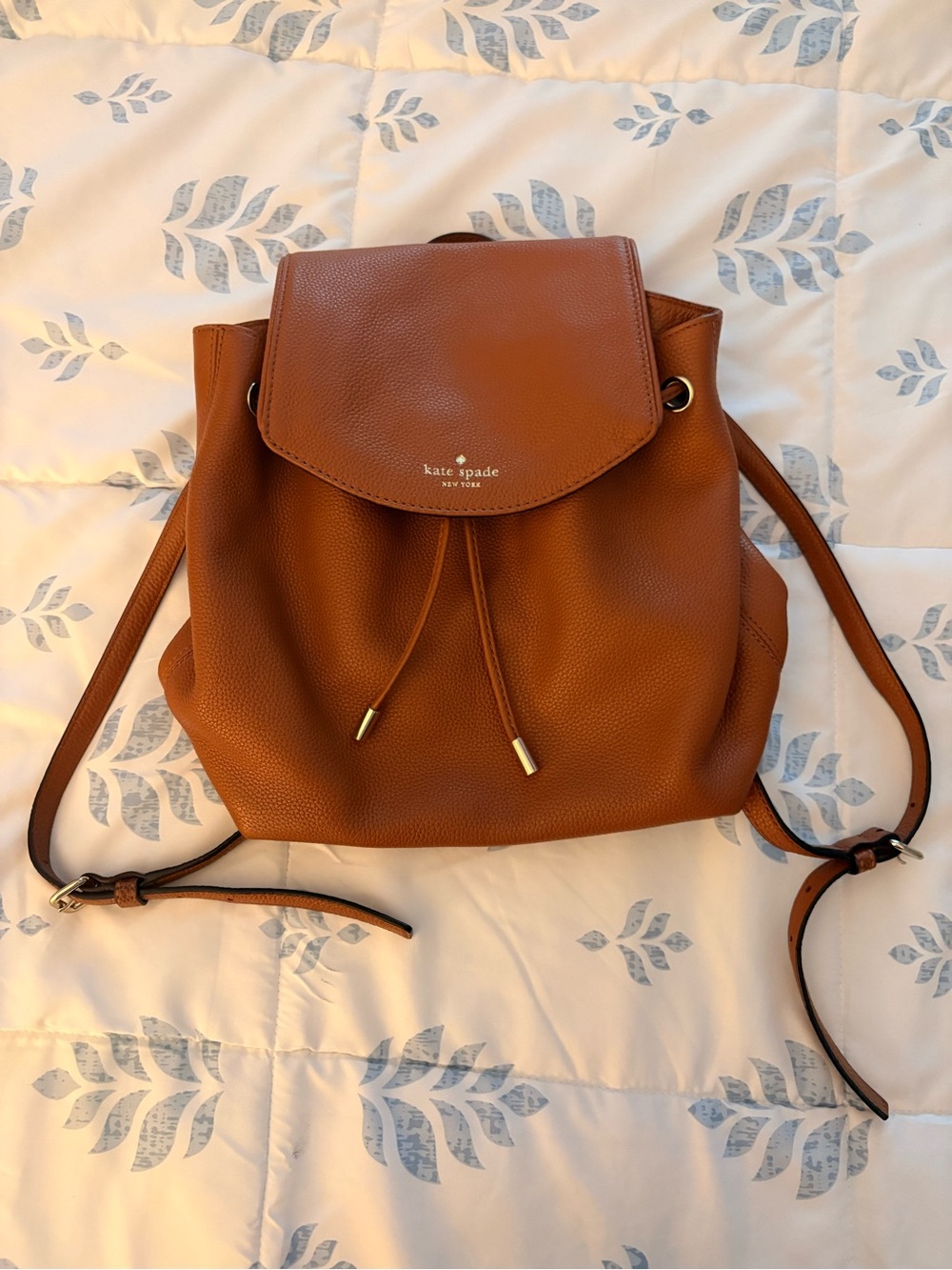 kate spade Brown Leather Drawstring Backpack